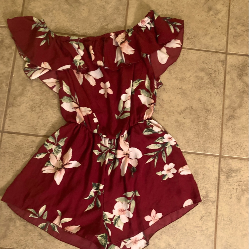 Charlotte Russe floral shorts romper